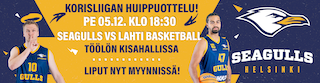 Paraati / Helsinki Seagulls - Lahti Basketball pe 5.12.